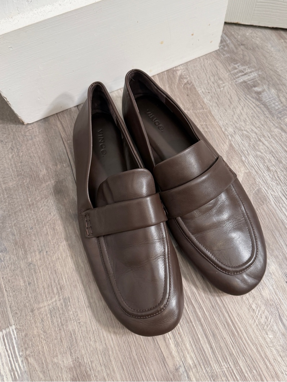Vince Women’s Davis Leather Loafer Flats in Cacao Brown